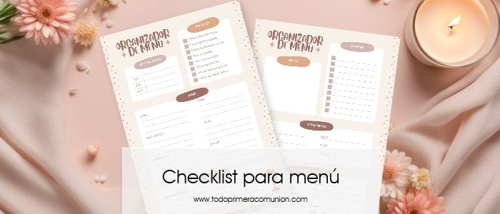 🎁 Imprimible Gratis: Checklist para organizar menú de Comunión