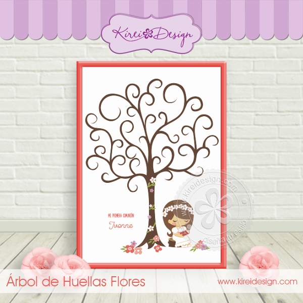 Arbol de huellas flores nena