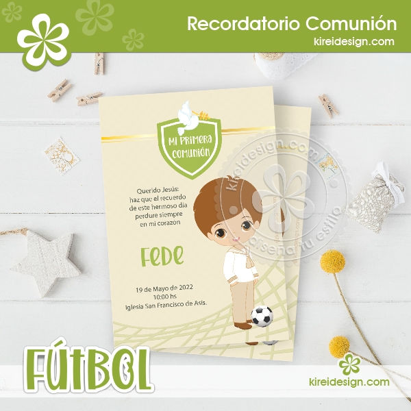 Fútbol: Recordatorio Comunión (verde)